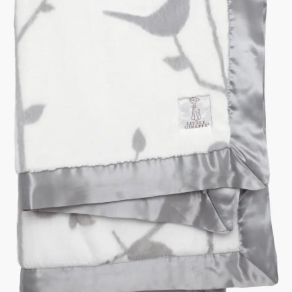 Little Giraffe Birdsong Satin Trim Blanket